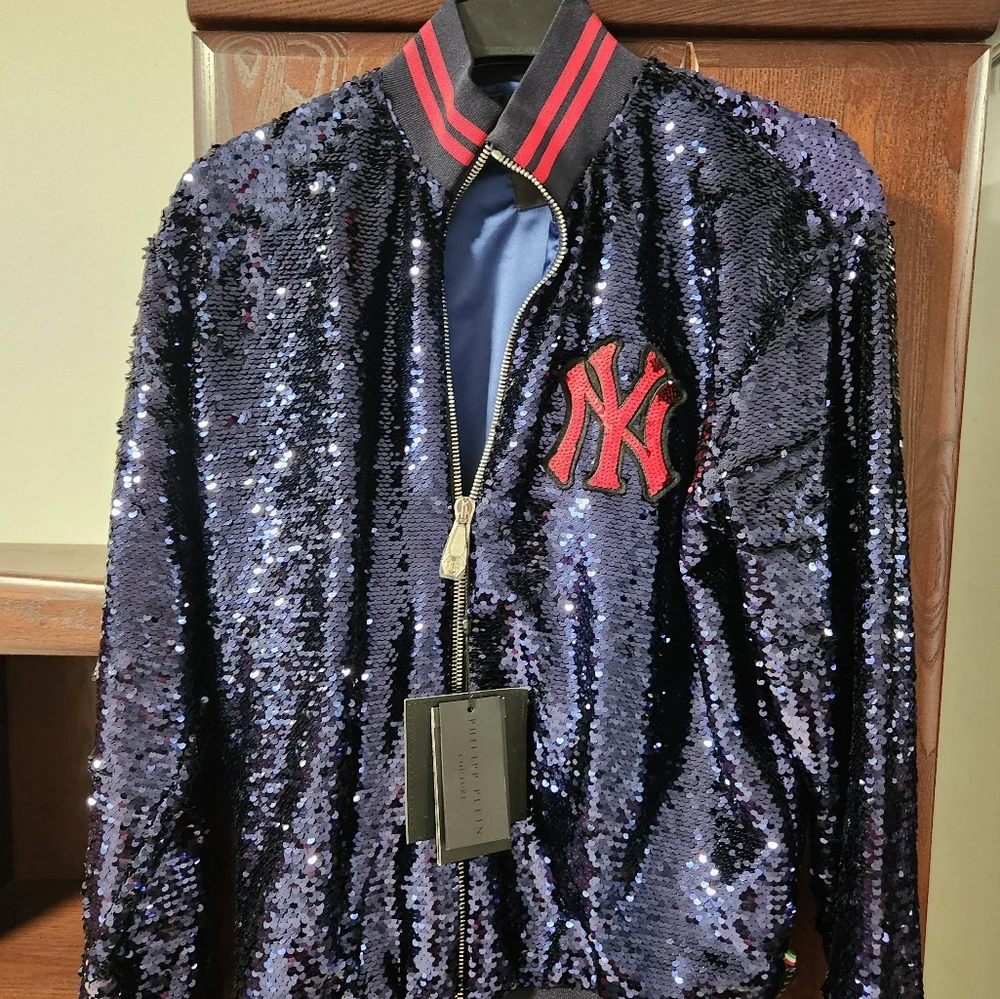 Philipp Plein sequined NY Yankees jacket size M - Picture 4 of 4